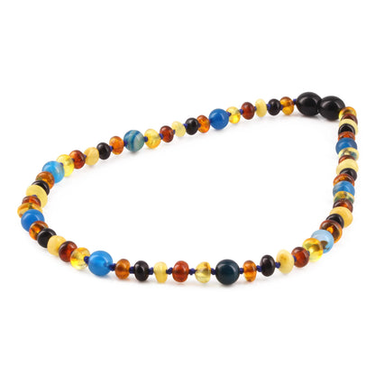 KALUNG BAYI AMBER DENGAN BLUE LACE AGATE. XR53M-BL