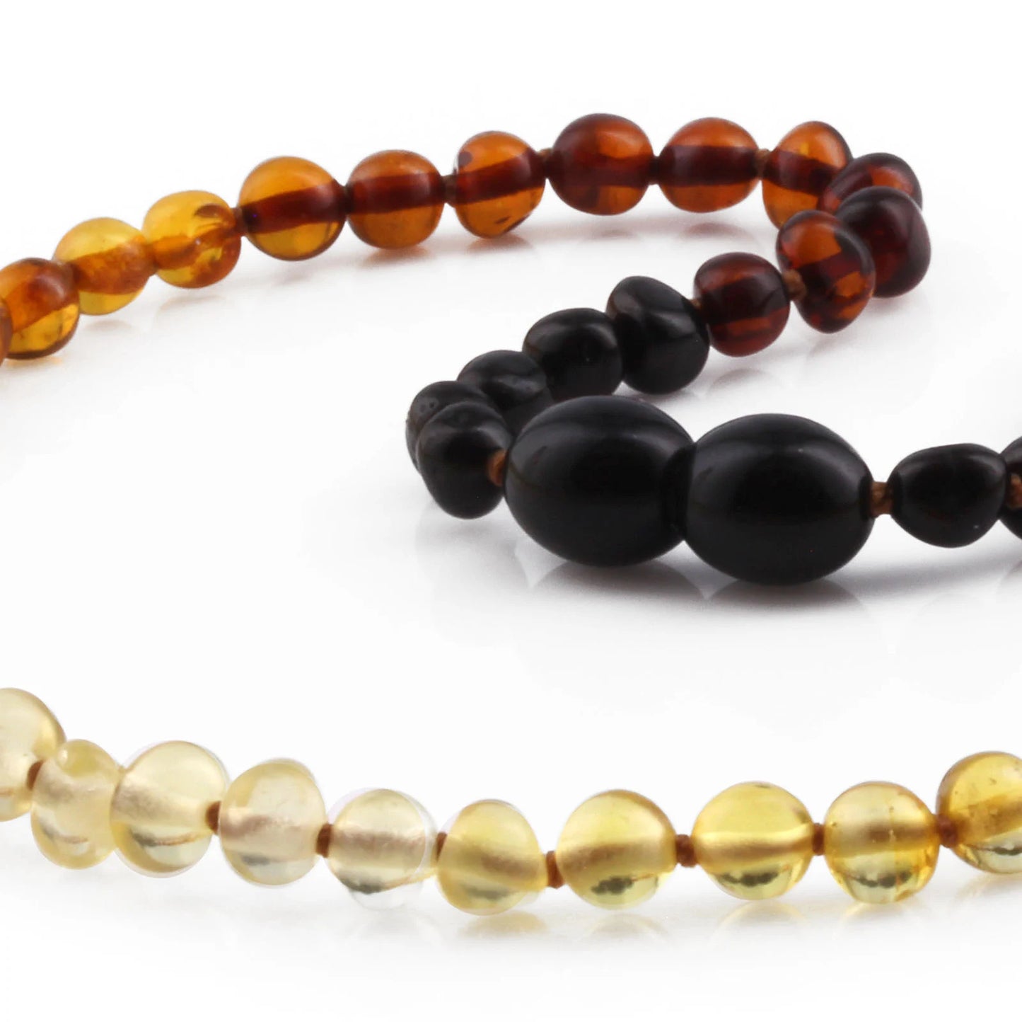 KALUNG AMBER BAYI RAINBOW GLOSSY 32CM. 5X4MM