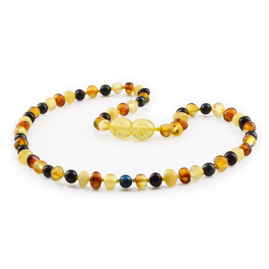 KALUNG BAYI AMBER DENGAN BLUE TIGER EYE. LE514-V2