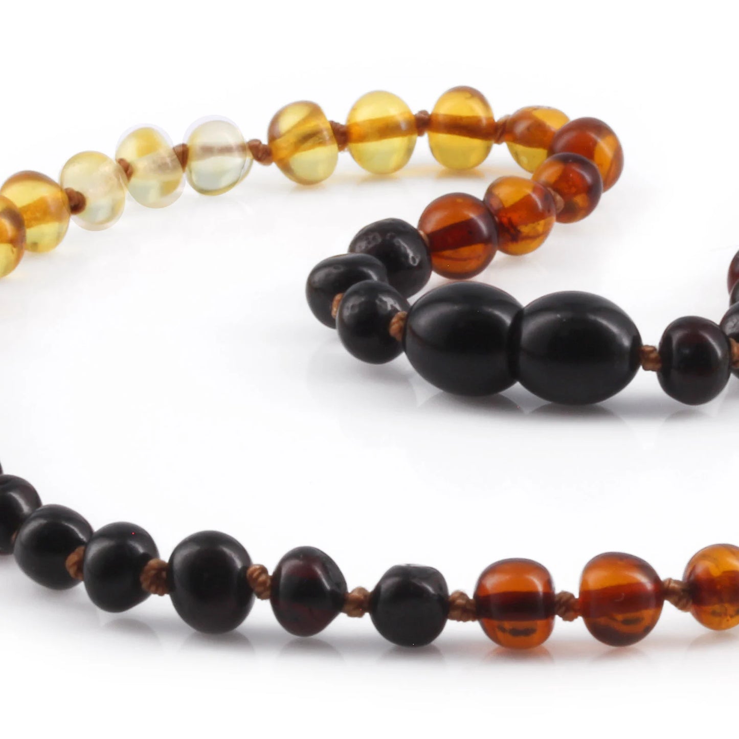 KALUNG AMBER BAYI RAINBOW GLOSSY 32CM. 5X4MM