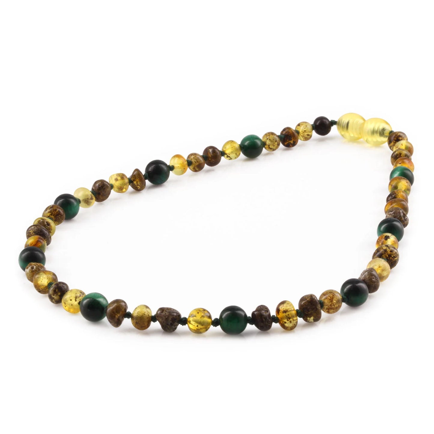 KALUNG BAYI AMBER DENGAN GREEN TIGER EYE. LE457