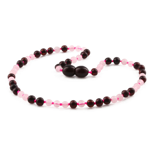 KALUNG BAYI AMBER DENGAN ROSE QUARTZ. LE556