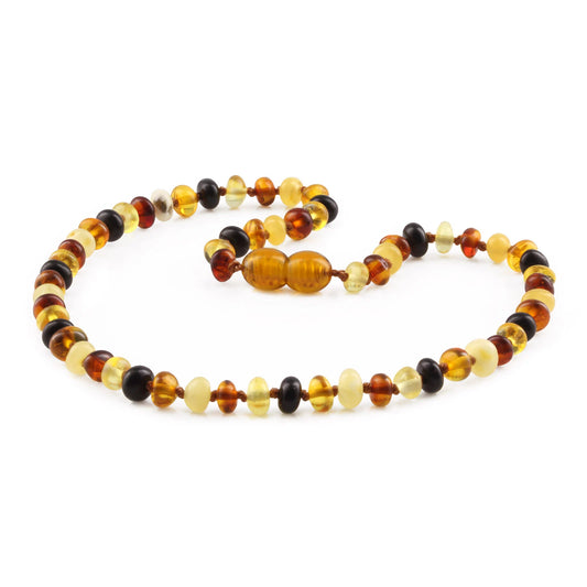 KALUNG AMBER BAYI MULTICOLOUR GLOSSY 32CM. 5X3MM