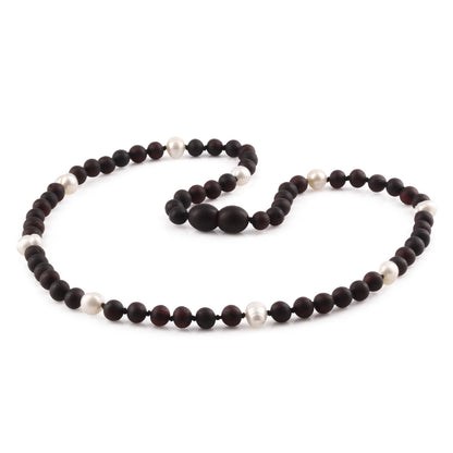 KALUNG AMBER DENGAN WHITE PEARL UNTUK DEWASA. BLE253