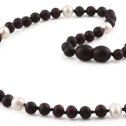 KALUNG AMBER DENGAN WHITE PEARL UNTUK DEWASA. BLE253