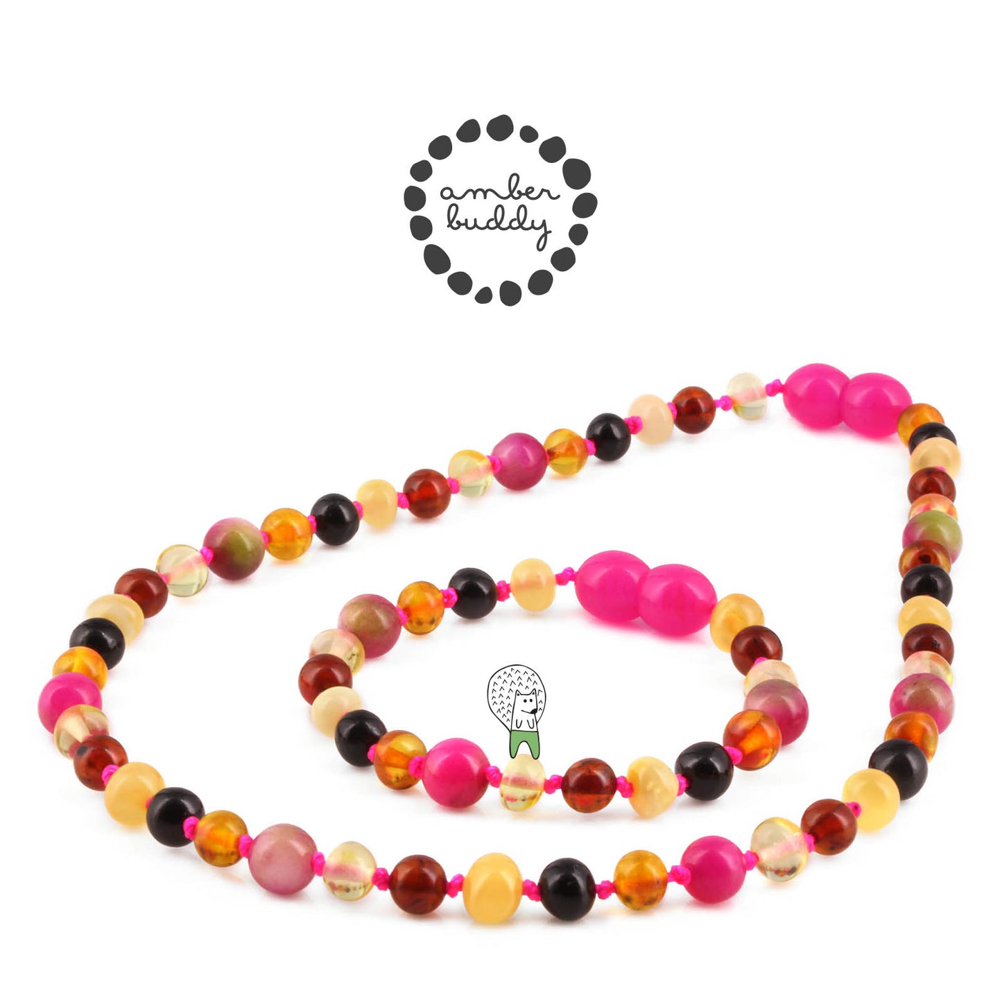 SET BAYI AMBER DENGAN PINK JADE. LE578