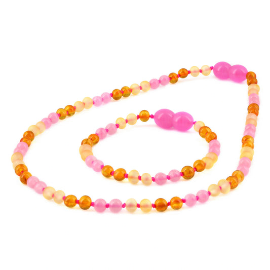 SET BAYI AMBER DENGAN PINK CHALCEDONY. LE580