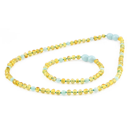 SET DEWASA AMBER DENGAN SKY BLUE JADE. BLE257