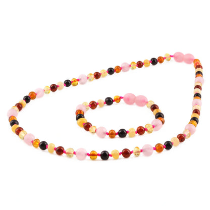 SET AMBER UNTUK DEWASA KOMBINASI PINK JADE - BLE262