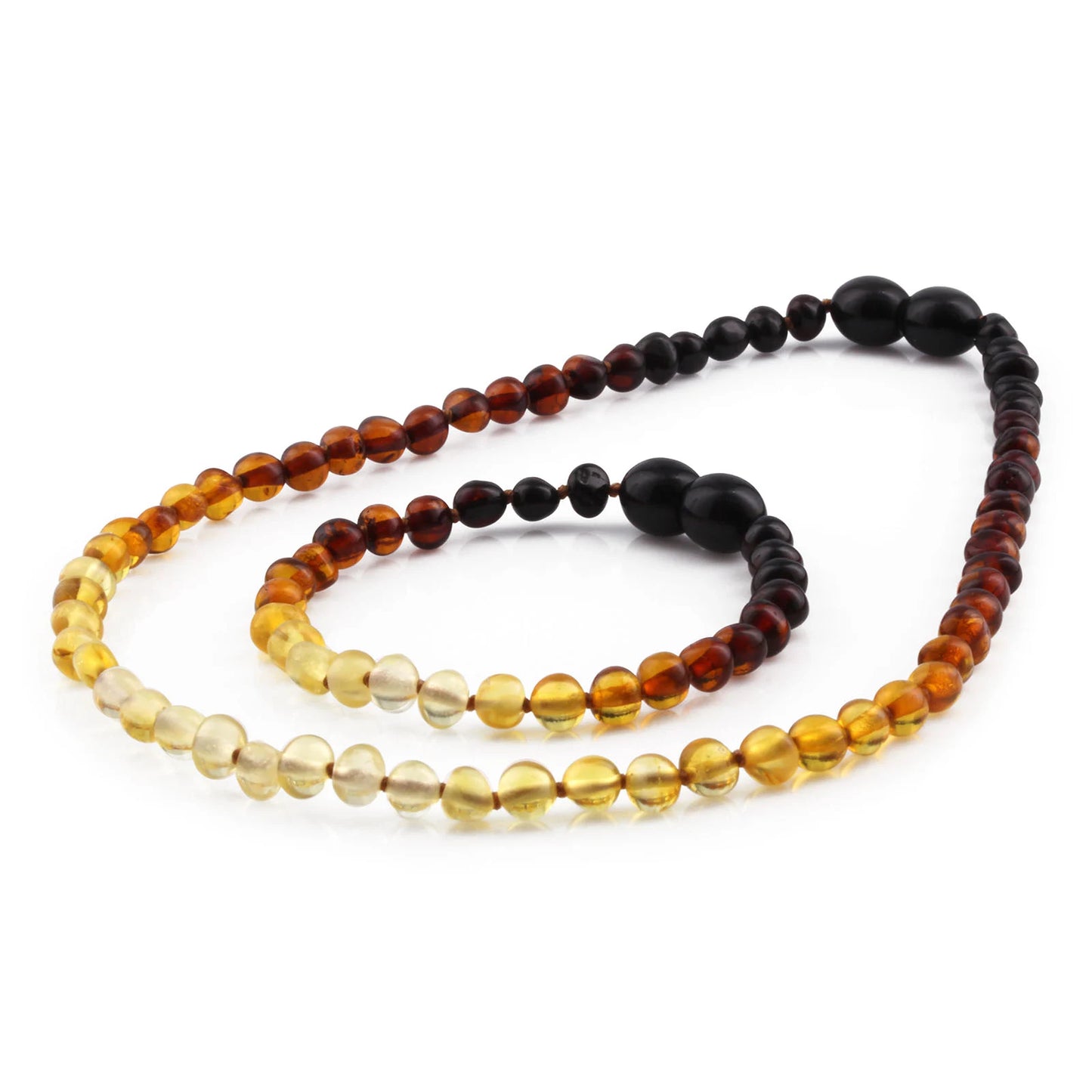 KALUNG & GELANG AMBER BAYI RAINBOW GLOSSY 32CM & 14CM. 5X4MM
