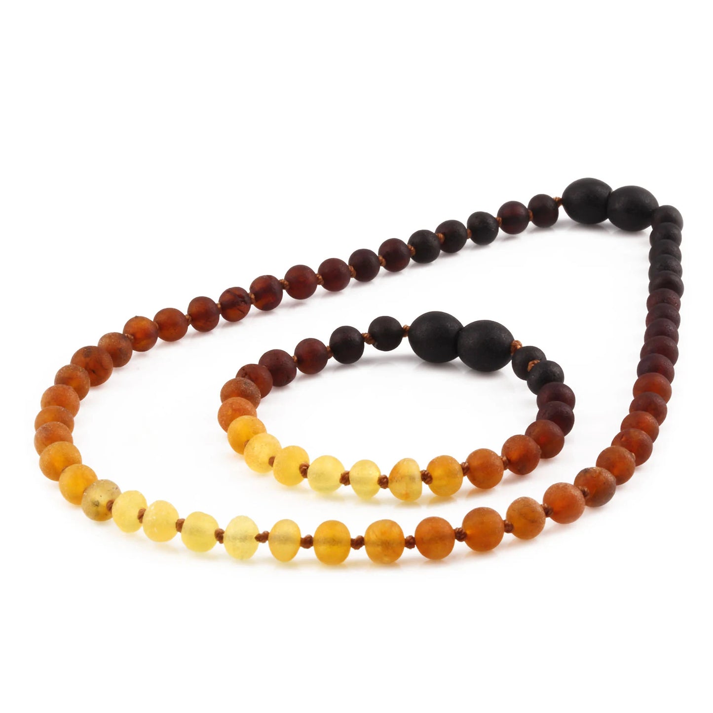 KALUNG & GELANG AMBER BAYI RAINBOW MATTE 32CM & 14CM. 5X4MM