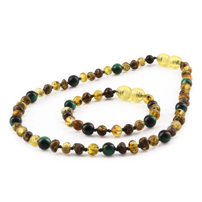 SET BAYI AMBER DENGAN GREEN TIGER EYE. LE457