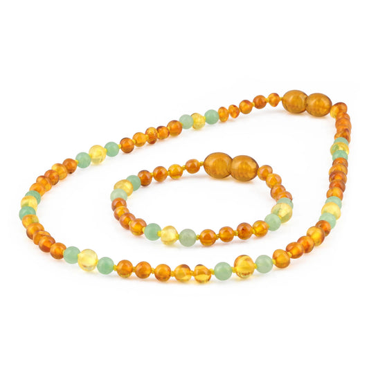SET BAYI AMBER DENGAN GREEN AVENTURINE. LE485 V3