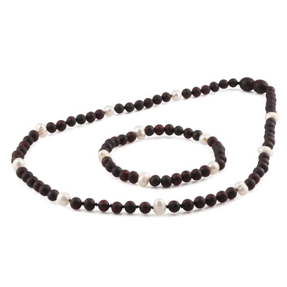 SET AMBER DENGAN WHITE PEARL UNTUK DEWASA. BLE253