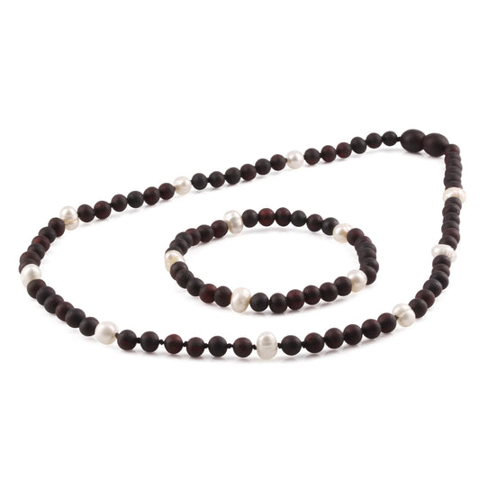 SET AMBER DENGAN WHITE PEARL UNTUK DEWASA. BLE253