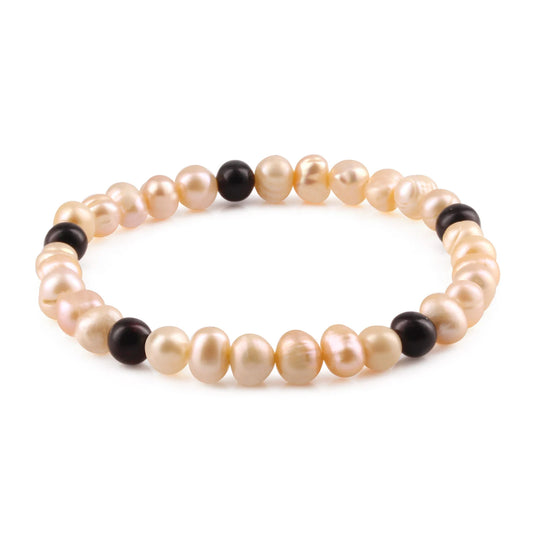 GELANG MUTIARA DENGAN BALTIC AMBER UNTUK DEWASA. P4