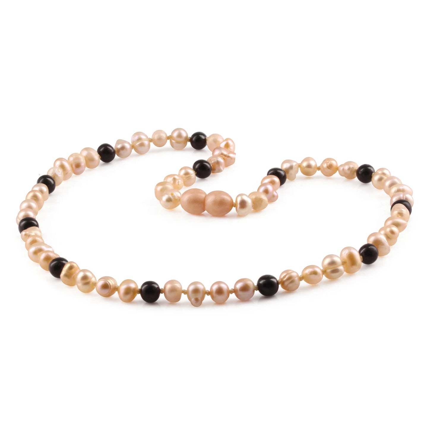 KALUNG MUTIARA DENGAN BALTIC AMBER UNTUK DEWASA. P4