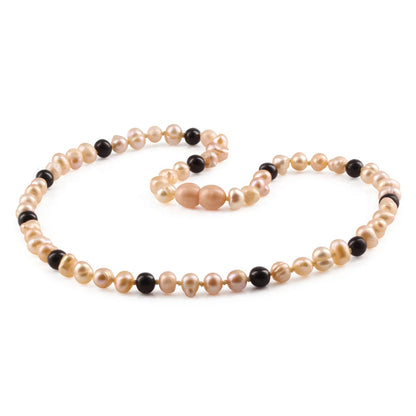 KALUNG MUTIARA DENGAN BALTIC AMBER UNTUK DEWASA. P4