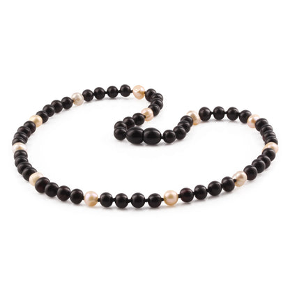 KALUNG AMBER DENGAN PINK PEARL UNTUK DEWASA. P3