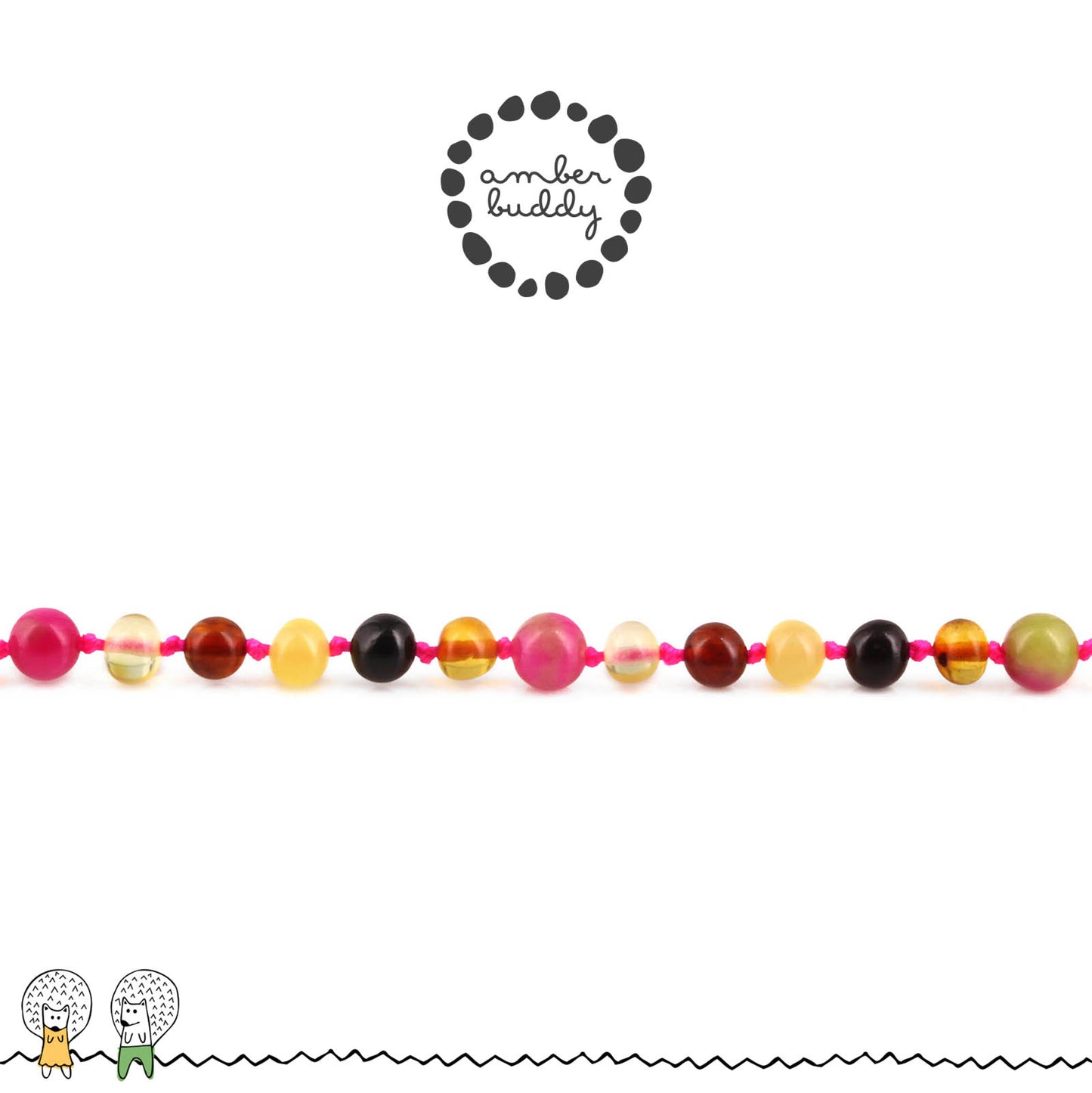 KALUNG BAYI AMBER DENGAN PINK JADE. LE578