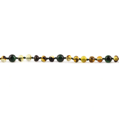 GELANG AMBER UNTUK DEWASA KOMBINASI GREEN TIGER EYE - BLE265