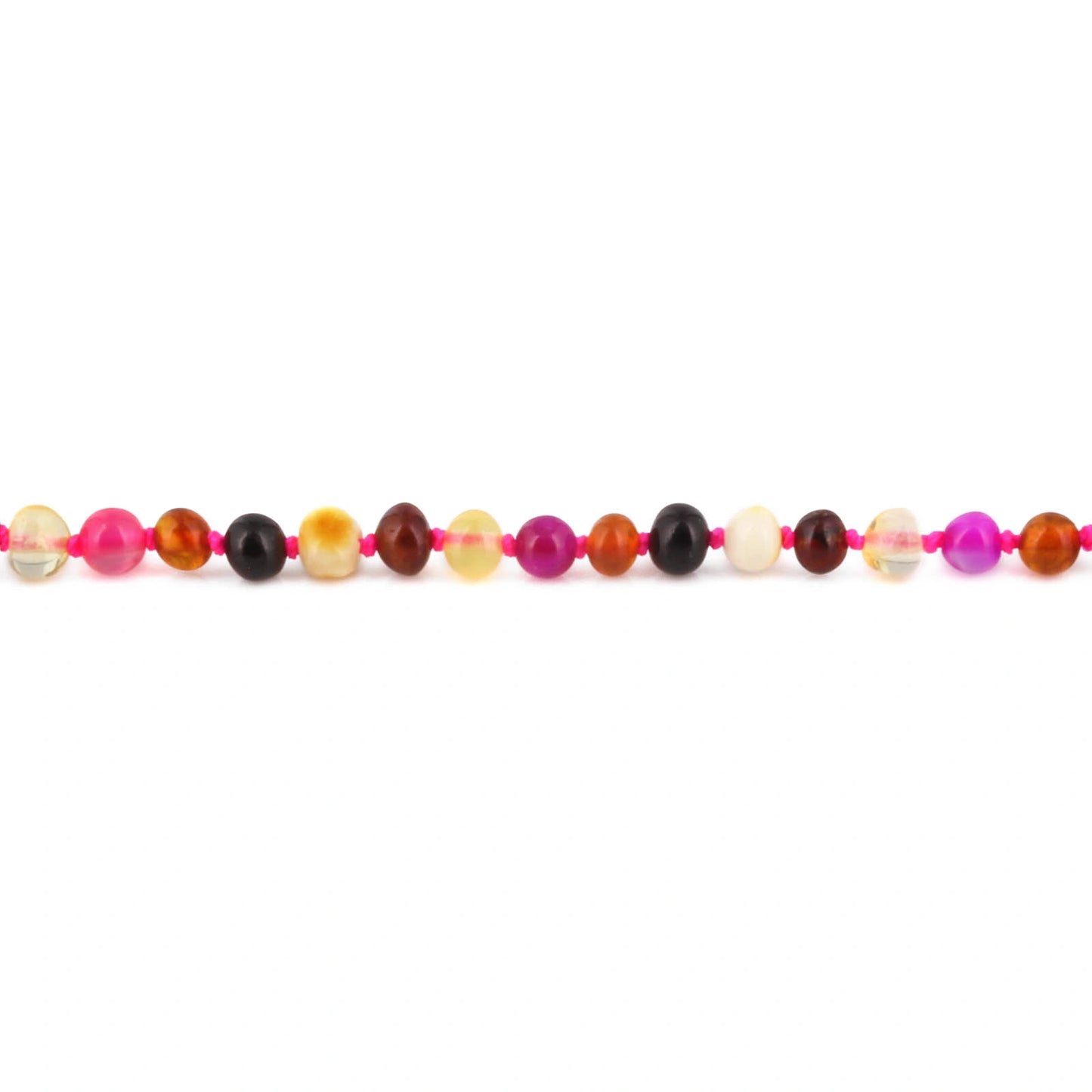 KALUNG JUNIOR AMBER DENGAN PINK LACE AGATE. JN119