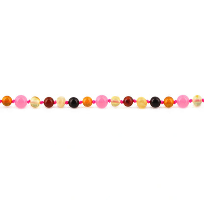 KALUNG JUNIOR AMBER DENGAN PINK CHALCEDONY. JN120