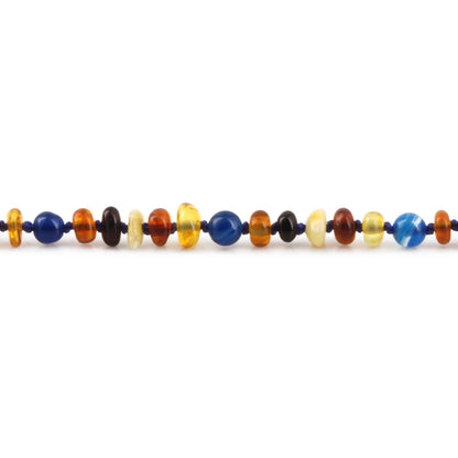 KALUNG BAYI AMBER DENGAN BLUE LACE AGATE. XR42M-BL