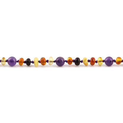 KALUNG BAYI AMBER DENGAN AMETHYST. XR53M-AM