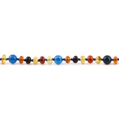 KALUNG BAYI AMBER DENGAN BLUE LACE AGATE. XR53M-BL