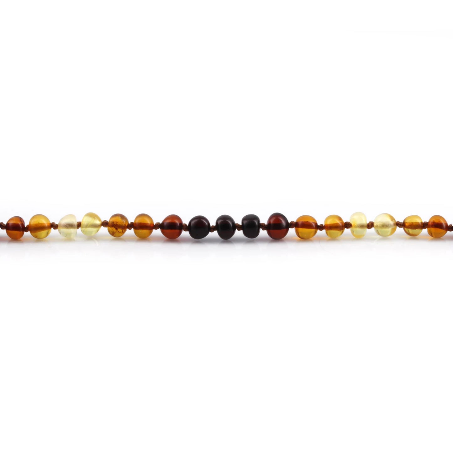KALUNG AMBER BAYI RAINBOW GLOSSY 32CM. 5X4MM