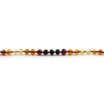 KALUNG AMBER BAYI RAINBOW GLOSSY 32CM. 5X4MM