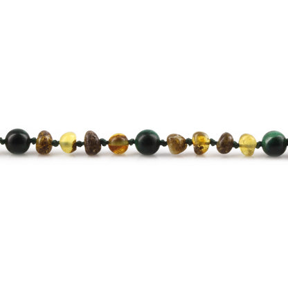 KALUNG BAYI AMBER DENGAN GREEN TIGER EYE. LE457